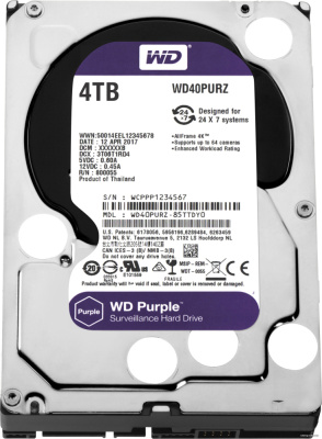 Жесткий диск WD Purple 4TB [WD40PURZ] купить в интернет-магазине X-core.by