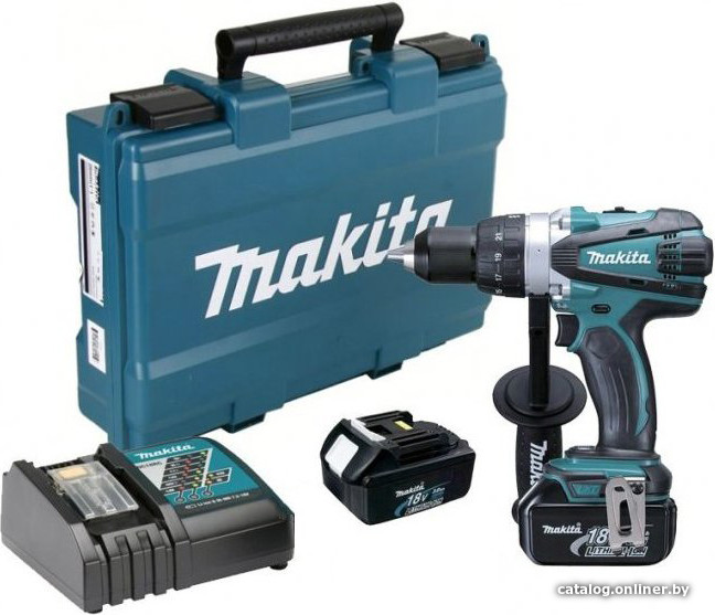 Дрель-шуруповерт Makita DDF458RFE (с 2-мя АКБ, кейс)