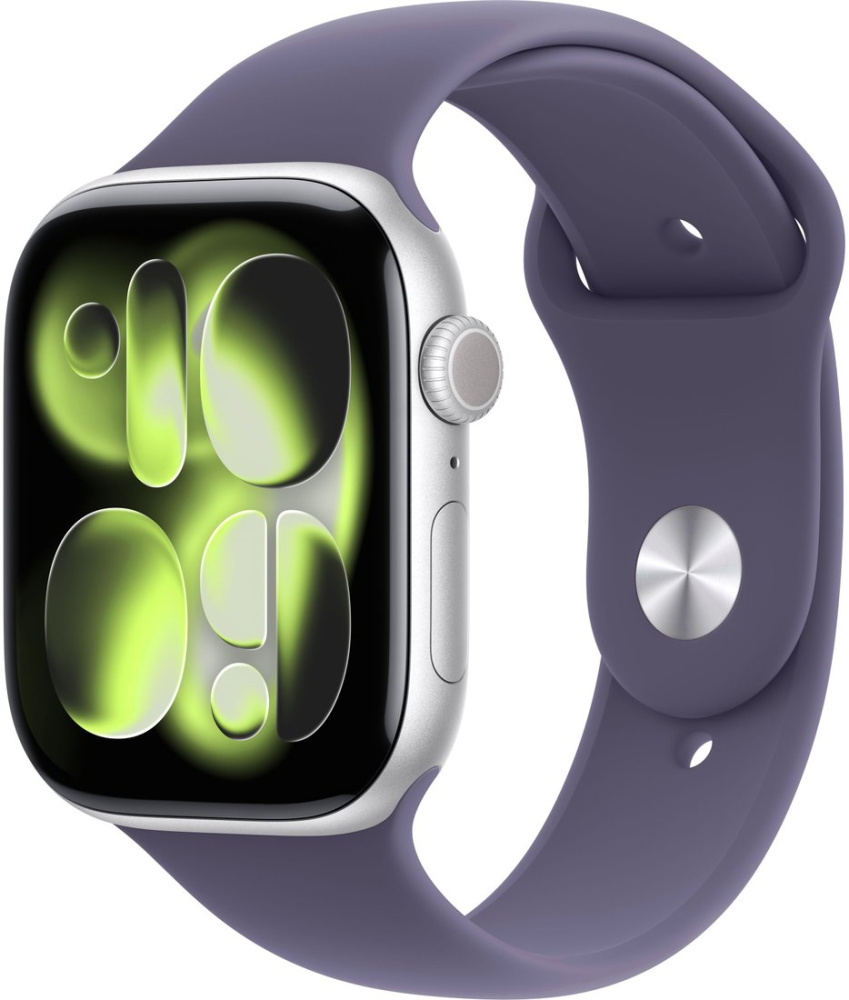 Умные часы Apple Watch Series 11 46 мм (алюминиевый корпус, серебристый/фиолетовый туман, спортивный