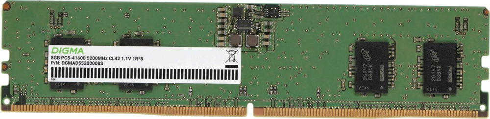 Digma 8ГБ DDR5 5200 МГц DGMAD55200008S