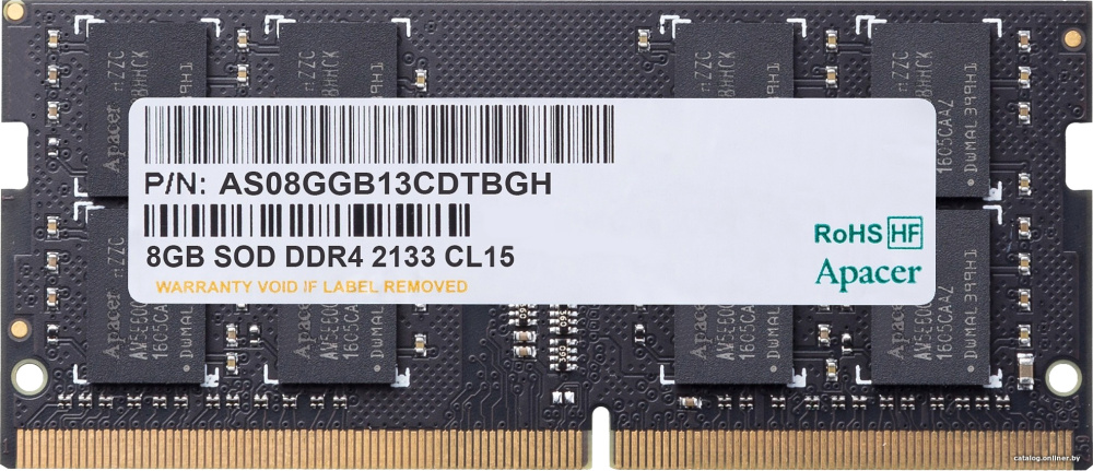 Оперативная память Apacer 8GB DDR4 SODIMM PC4-17000 AS08GGB13CDTBGH