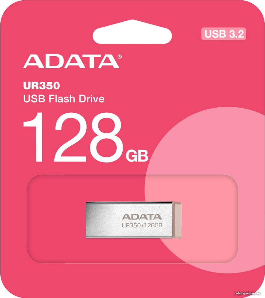 USB Flash ADATA UR350 128GB UR350-128G-RSR/BG (серебристый/коричневый)