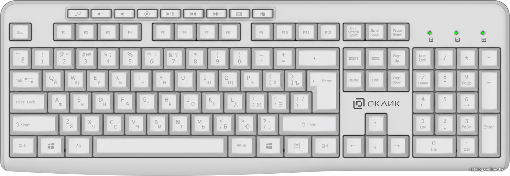 Клавиатура Oklick K225W (белый)