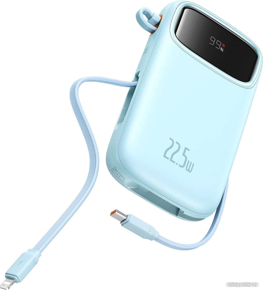 Внешний аккумулятор Baseus Qpow2 Dual-Cable Digital Display Fast Charge Power Bank 22.5W 20000mAh (г