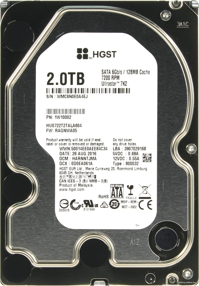 Жесткий диск HGST Ultrastar 7K2 2TB [HUS722T2TALA604]