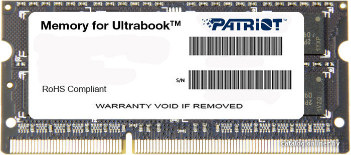 Patriot Memory for Ultrabook 4GB DDR3 SO-DIMM PC3-12800 (PSD34G1600L2S)