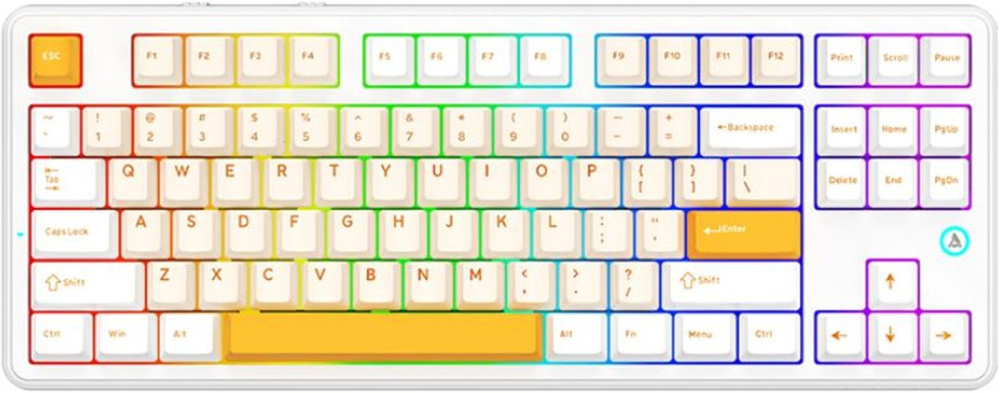 Клавиатура Ajazz AK870 V2 (желтый/белый, Ajazz Daydream)
