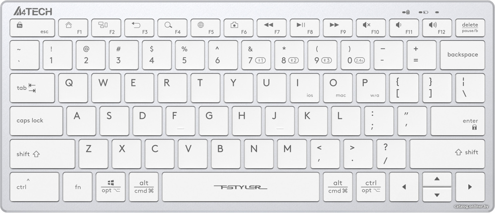 Клавиатура A4Tech Fstyler FBX51C (серебристый/белый)
