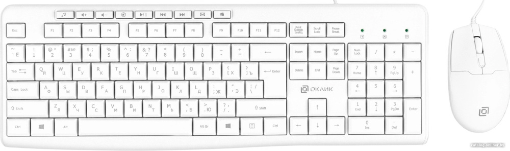 Офисный набор Oklick S650 (белый)