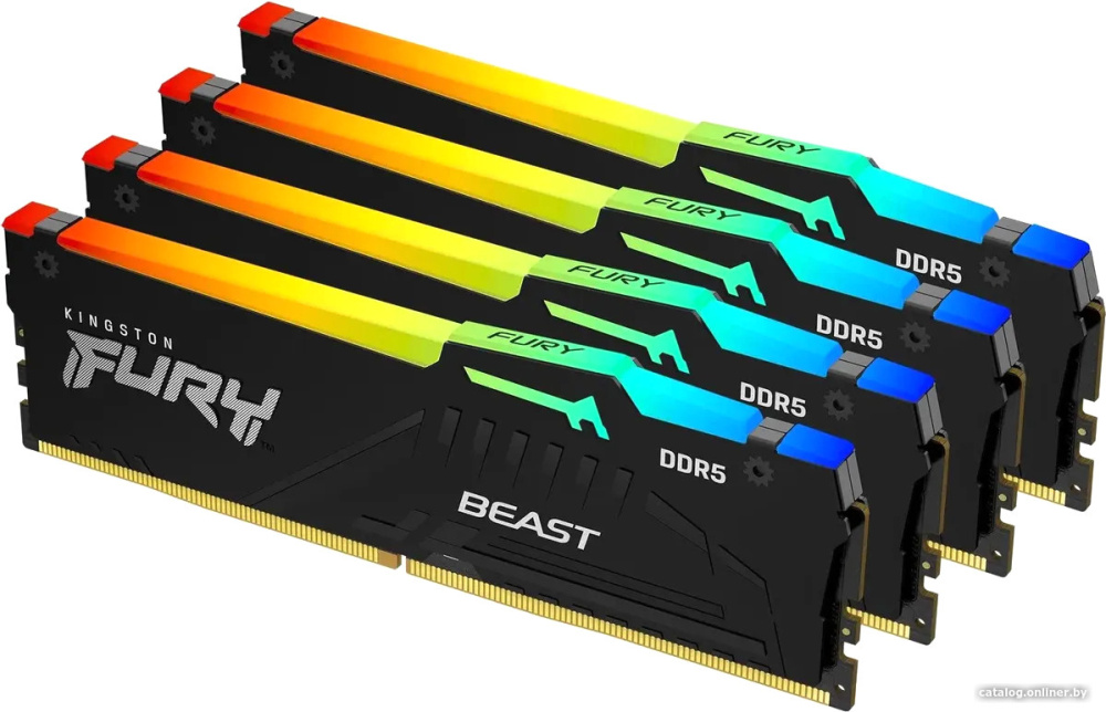 Kingston FURY Beast RGB 4x32ГБ DDR5 5600 МГц KF556C40BBAK4-128