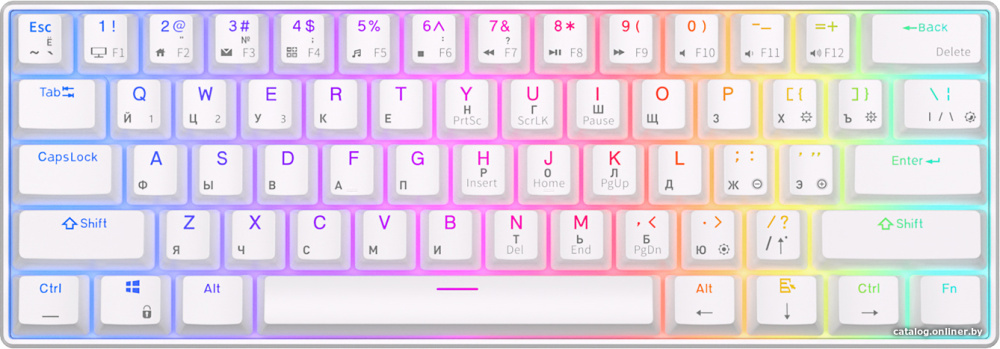 Клавиатура Royal Kludge RK61 RGB (белый, RK Brown)