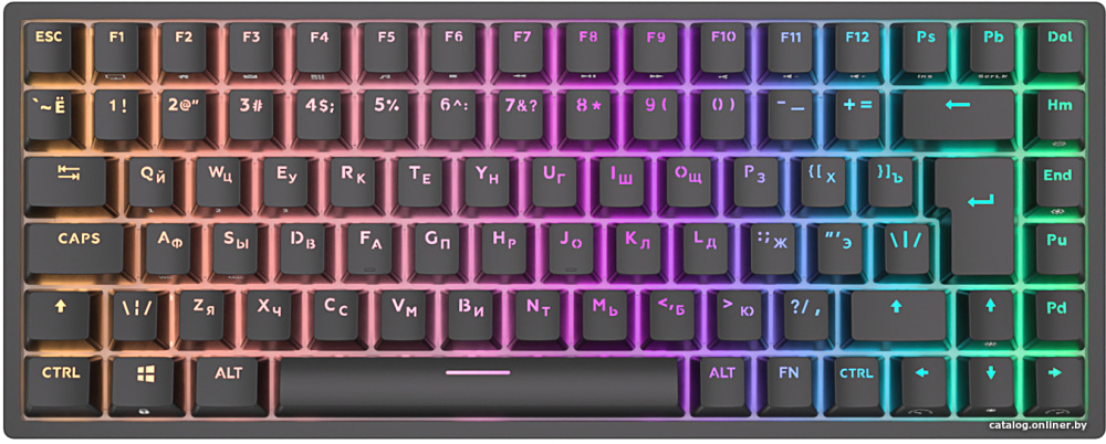 Клавиатура Royal Kludge RK84 RGB (черный, Gateron Yellow)