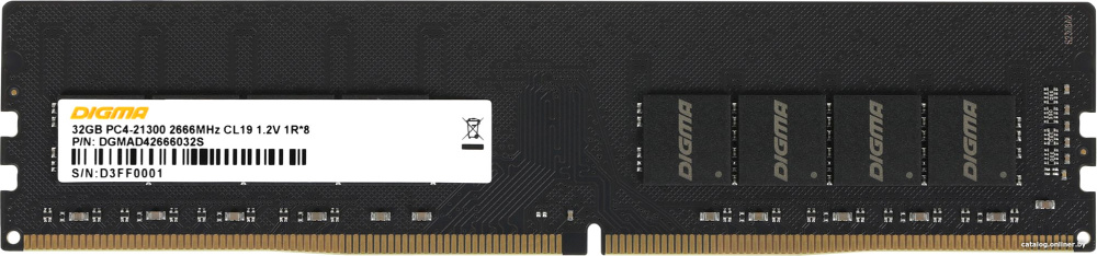 Оперативная память Digma 32ГБ DDR4 2666 МГц DGMAD42666032S