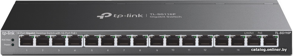 Неуправляемый коммутатор TP-Link TL-SG116P