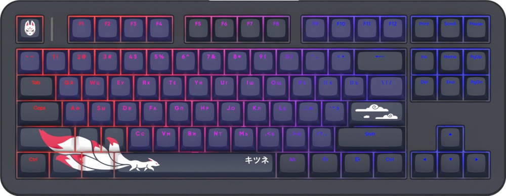 Клавиатура Red Square Alumix TKL Classic Kitsune (черный, g3ms Aquamarine)
