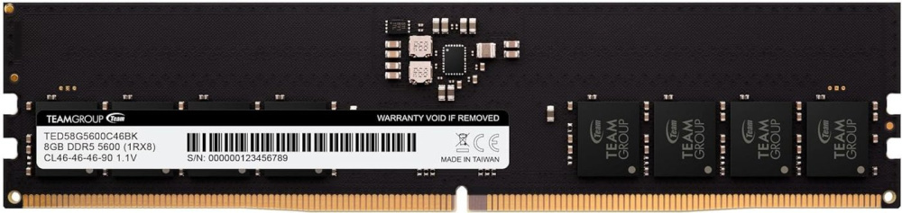 Оперативная память Team Elite 8ГБ DDR5 5200 МГц TED58G5200C42BK