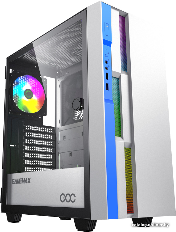 Корпус GameMax Brufen C3 WB (белый/голубой)
