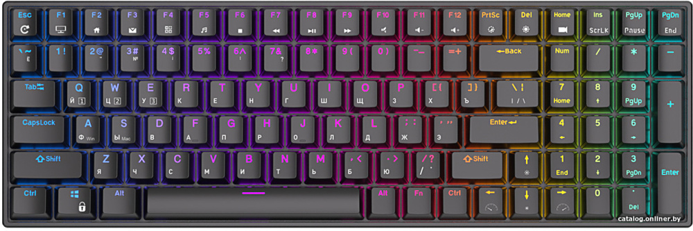 Клавиатура Royal Kludge RK100 RGB (черный, RK Brown)
