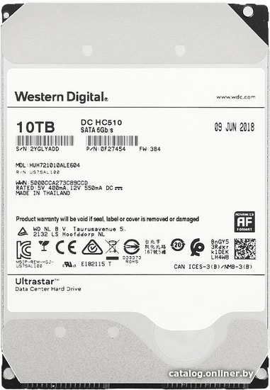 Жесткий диск WD Ultrastar He10 10TB HUH721010ALE600