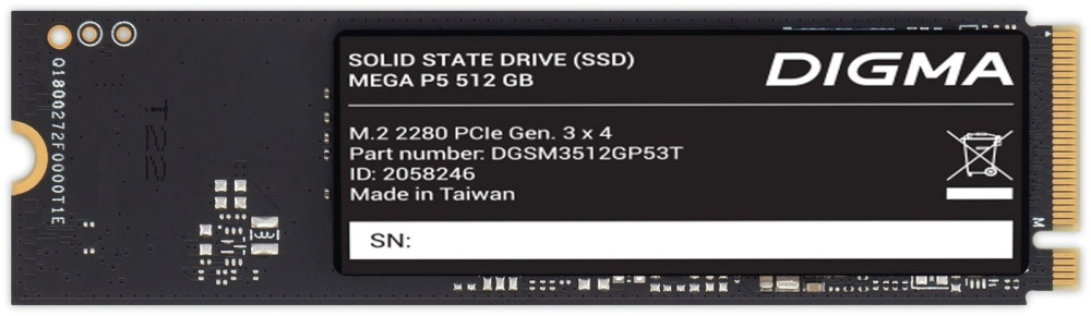 SSD Digma Mega P5 512GB DGSM3512GP53T