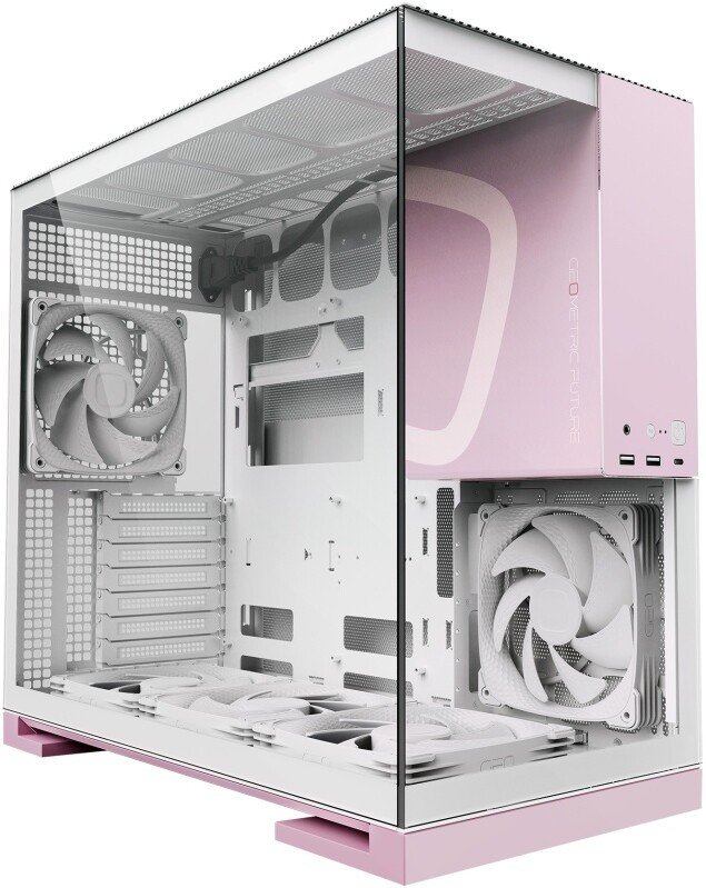 Корпус Geometric Future Model 5 5FAN (белый/розовый)