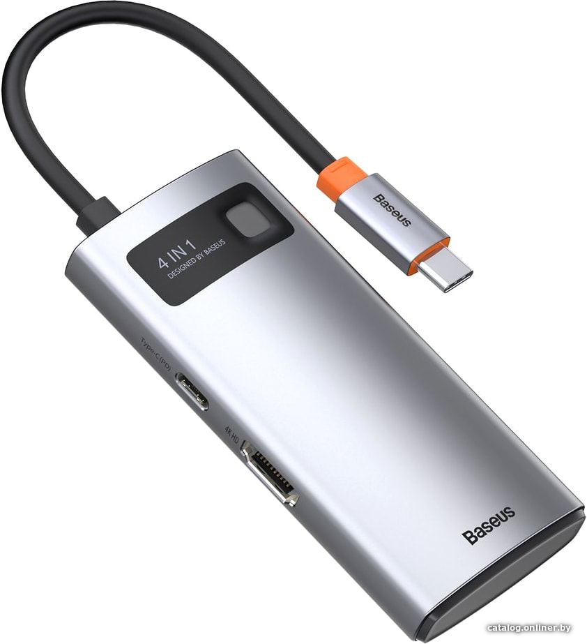 Док-станция Baseus Metal Gleam Series 4 in 1 Multifunctional Type-C CAHUB-CY0G
