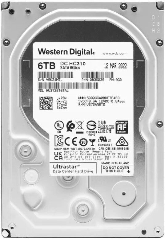 Жесткий диск WD DC HC310 6TB HUS726T6TAL4200