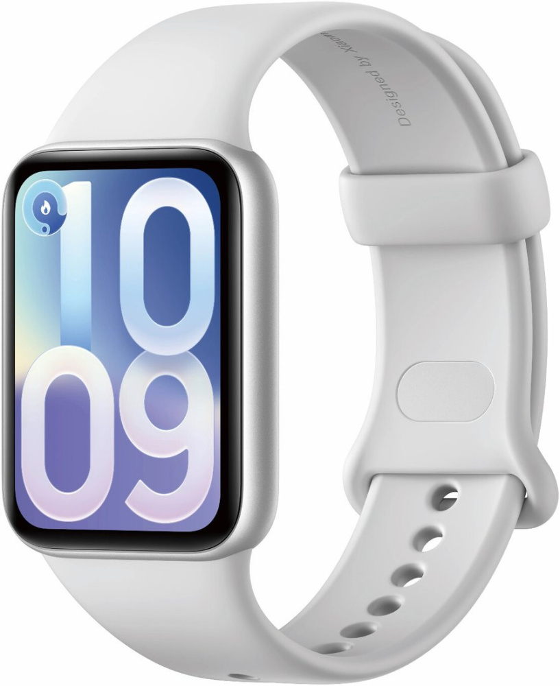 Фитнес-браслет Xiaomi Smart Band 10 Pro M2552B1 (серебристый, со светло-серым силиконовым ремешком, 