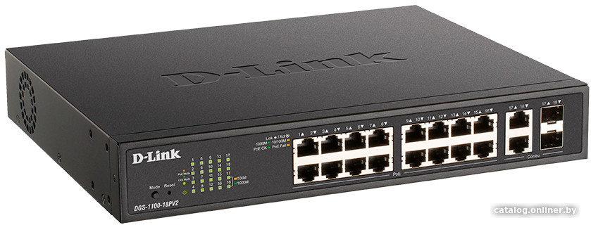 Управляемый коммутатор 2-го уровня D-Link DGS-1100-18PV2/A3A