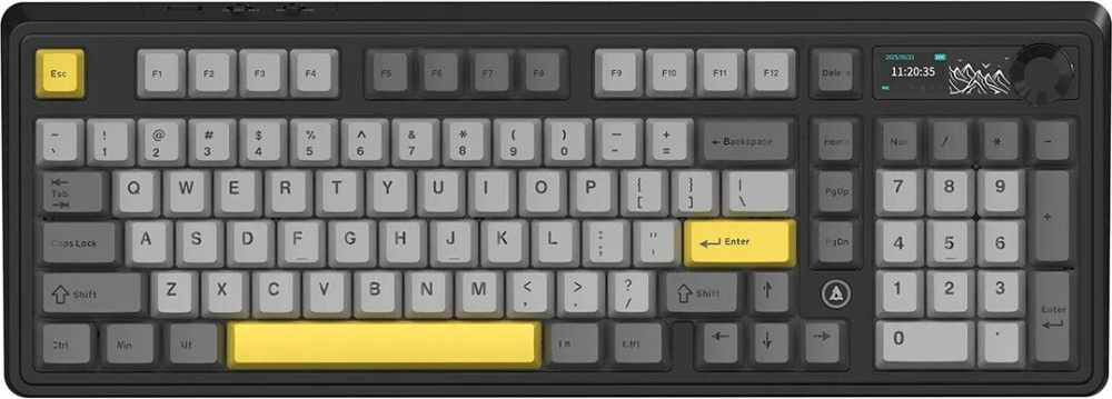 Клавиатура Ajazz AK980 V2 (черный/серый/желтый, Ajazz Gift)