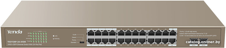 Неуправляемый коммутатор Tenda TEG1126P-24-410W