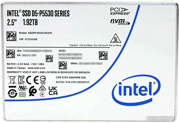 SSD Intel D5-P5530 1.92TB SSDPF2KX019XZN1