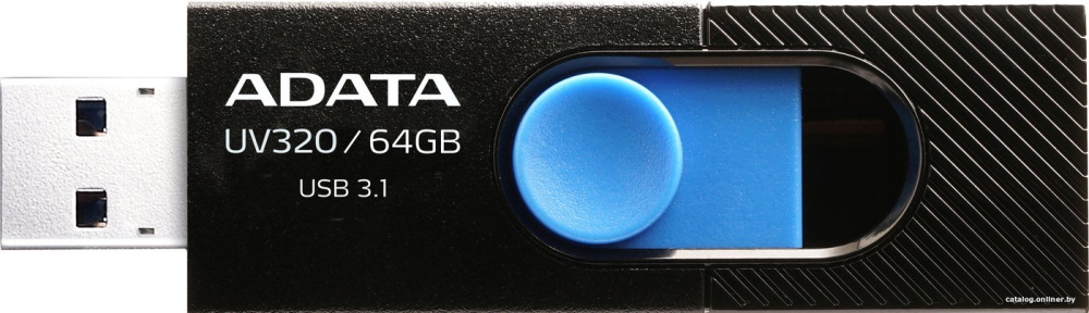 USB Flash ADATA UV320 64GB (черный/голубой)