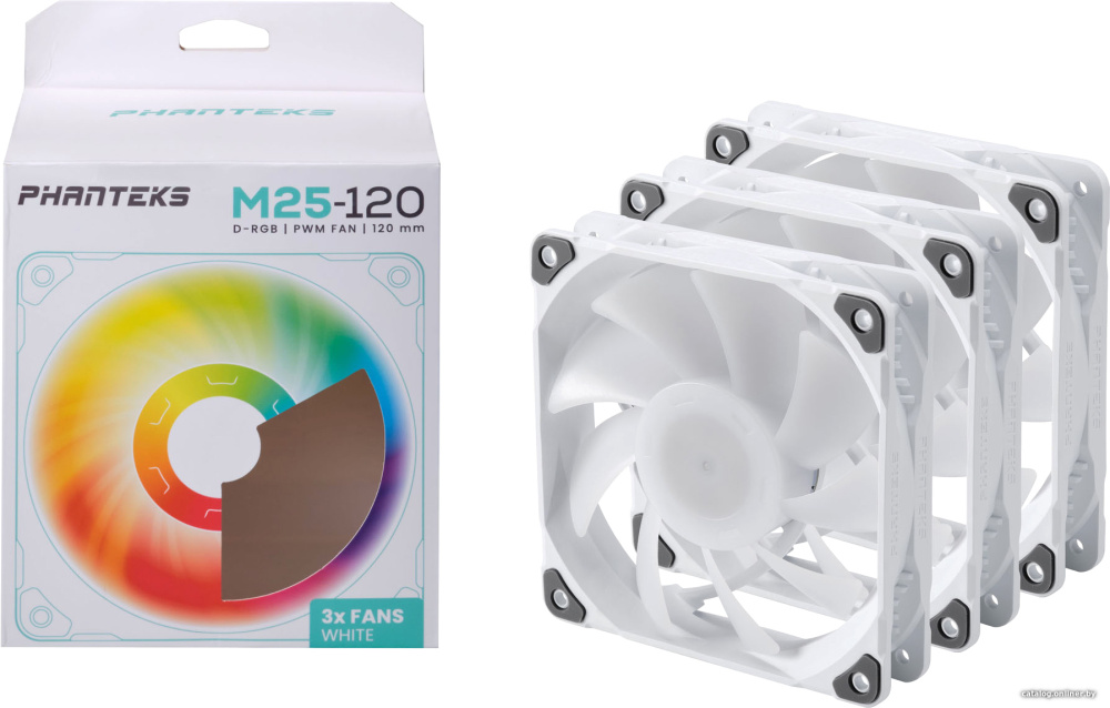 Набор вентиляторов Phanteks M25-120 D-RGB PH-F120M25_DRGB_PWM_WT01_3P