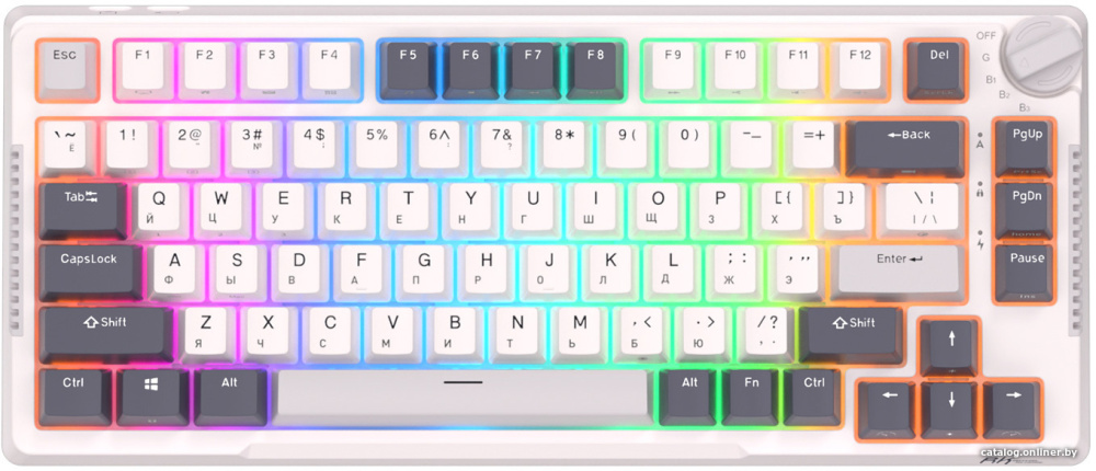 Клавиатура Royal Kludge RK-H81 RGB White Night (RK Cyan)