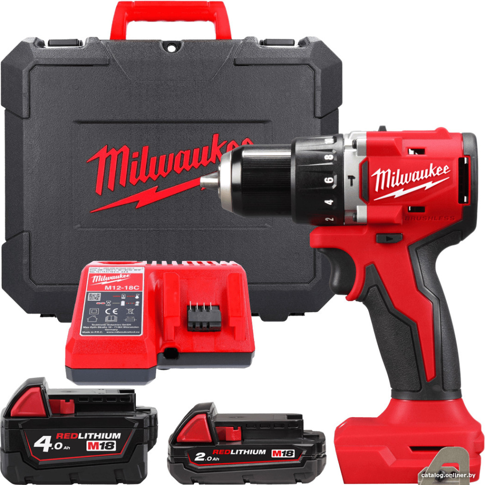 Ударная дрель-шуруповерт Milwaukee M18 M18BLPDRC-422C 4933492825 (с 2-мя АКБ 2 Ач + 4 Ач, кейс)