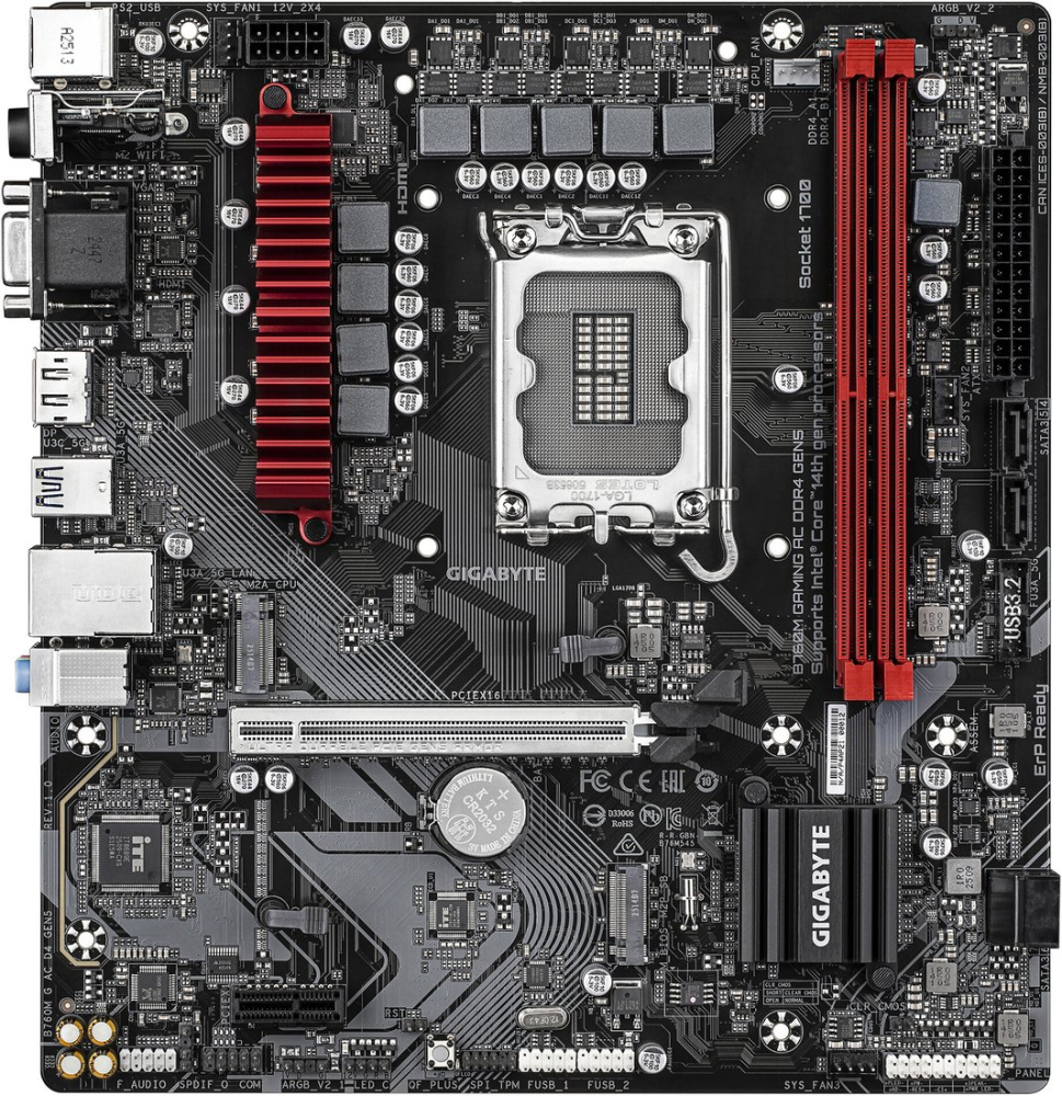 Материнская плата Gigabyte B760M Gaming AC DDR4 GEN5