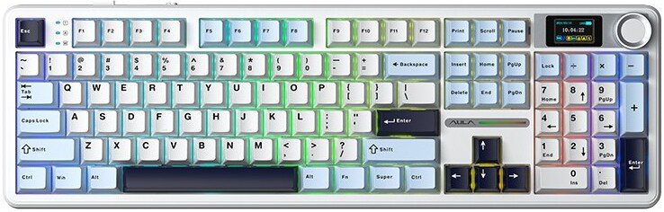 Клавиатура AULA F108 Pro (белый/голубой/черный, Leobog Reaper, без кириллицы)