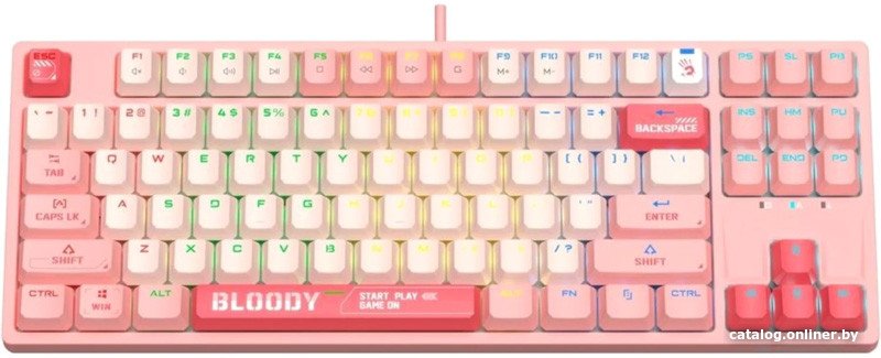 Клавиатура A4Tech Bloody S87 Energy Pink (Bloody BLMS Red Plus)