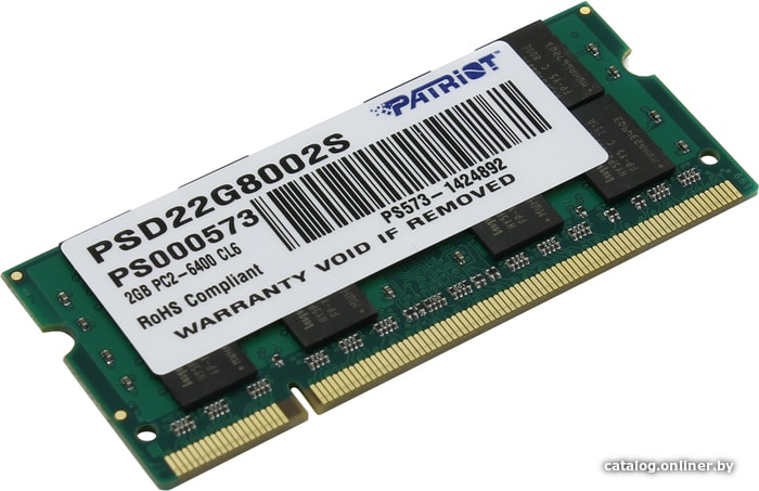 Patriot 2GB DDR2 SO-DIMM PC2-6400 (PSD22G8002S)