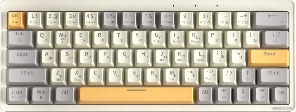 Клавиатура Cyberlynx ZA63 Pro Beige Gray Yellow (TNT Yellow)