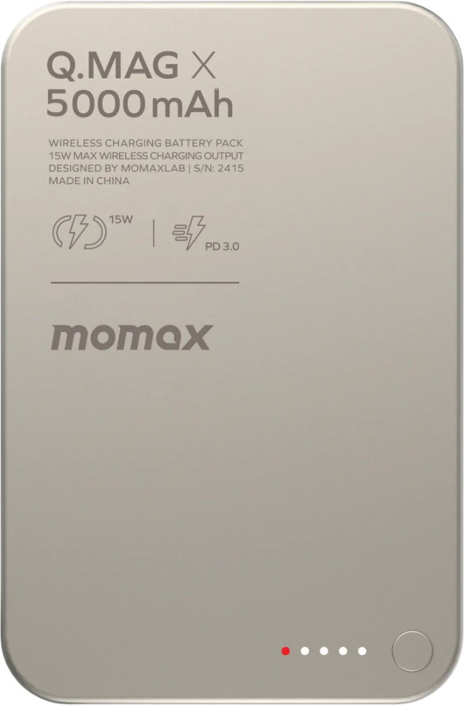 Внешний аккумулятор Momax Q.Mag X Magnetic IP116A 5000mAh (титановый)