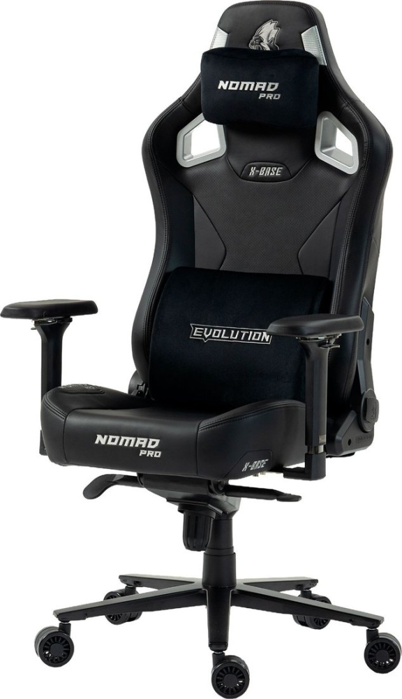 Игровое (геймерское) кресло Evolution Nomad PRO X-Base Black-Silver (черный/серебристый)