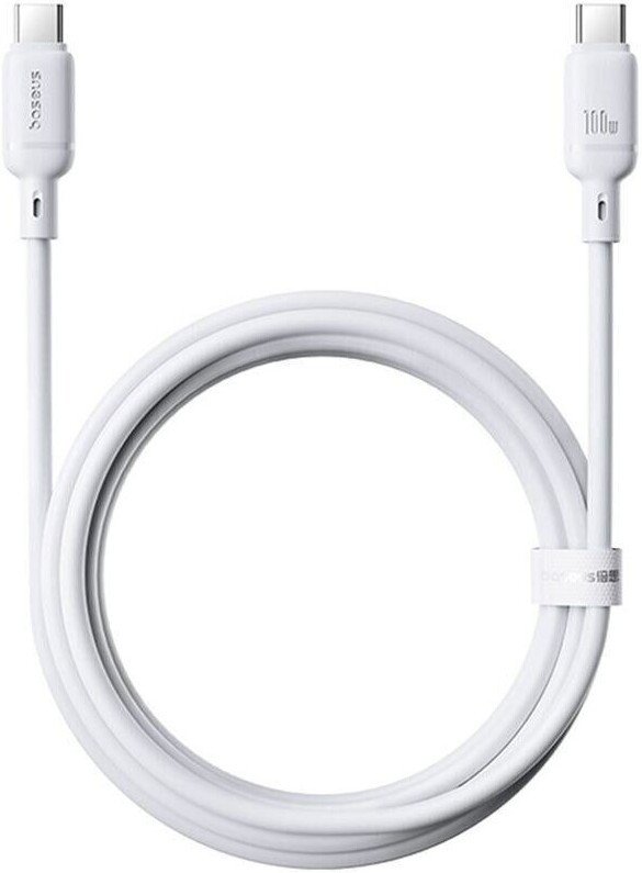 Кабель Baseus Silky Series Fast Charging Cable 100W USB Type-C - USB Type-C (2 м, белый)