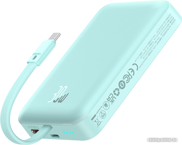 Внешний аккумулятор Baseus Magnetic Fast Charge Power Bank Type-C Edition 30W 10000mAh (мятный)