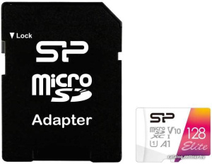 Elite microSDXC SP128GBSTXBV1V20SP 128GB (с адаптером)