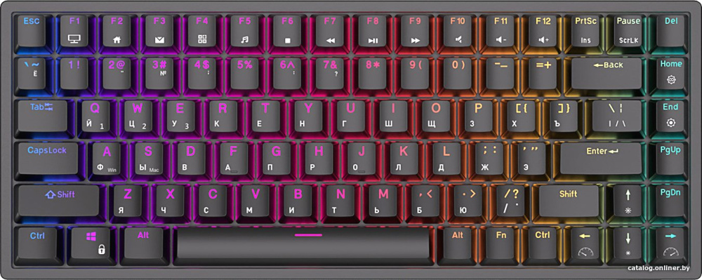 Клавиатура Royal Kludge RK84 RGB (черный, RK Brown)