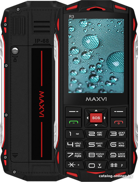 Кнопочный телефон Maxvi R3 (красный)