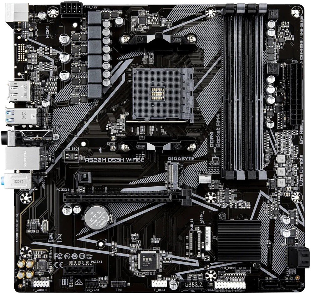 Материнская плата Gigabyte A520M DS3H WiFi6E
