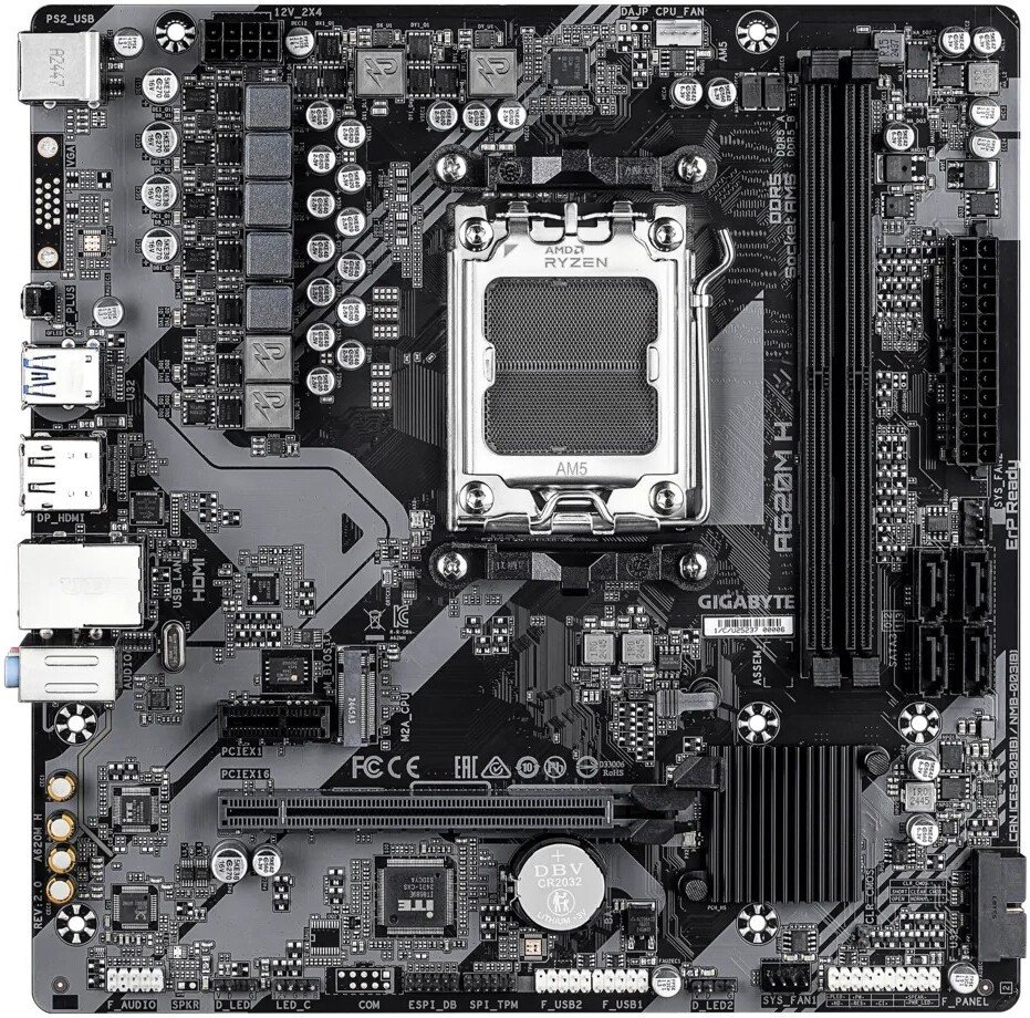 Материнская плата Gigabyte A620M H (rev. 2.0)